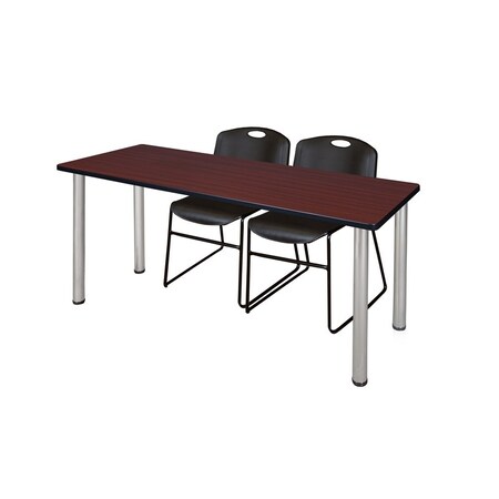 Kee Rectangle Tables > Training Tables > Kee Table & Chair Sets, 60 W, 24 L, 29 H, Mahogany MT6024MHBPCM44BK